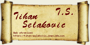 Tihan Selaković vizit kartica